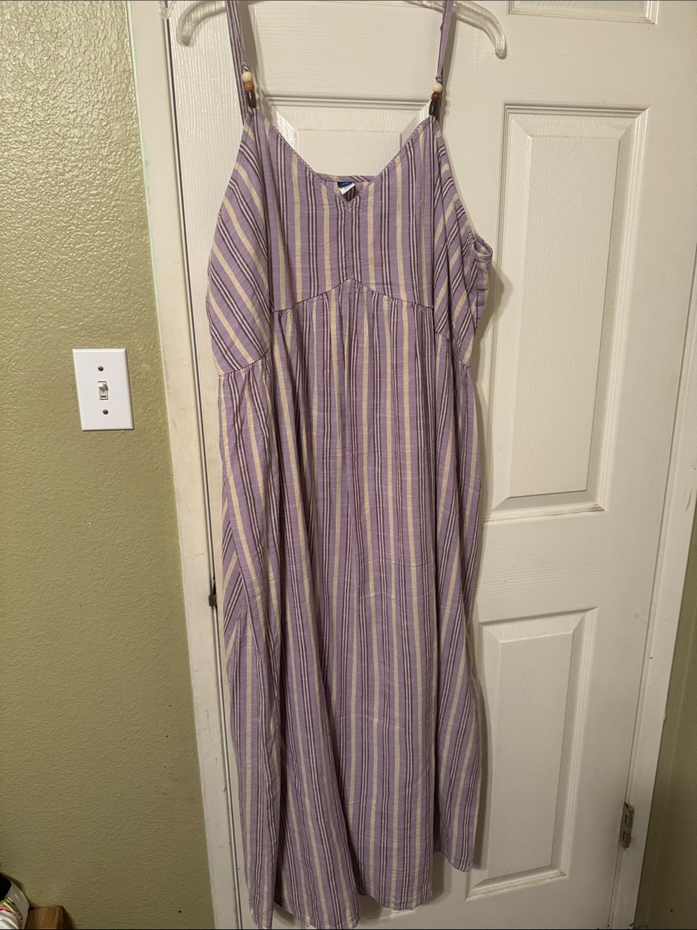Old Navy Lavender and White Striped Boho Maxi Dress - Picture 4 of 4